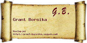 Grant Borsika névjegykártya